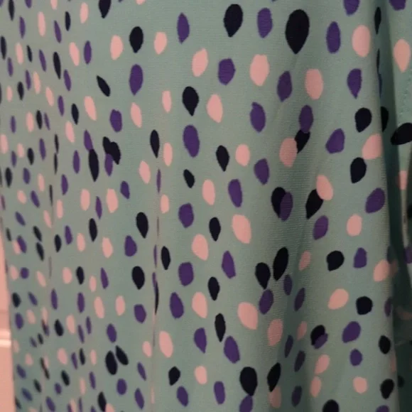 Liz Claiborne Large Sleeveless Teal Dots Tank Top - Picture 6 of 9